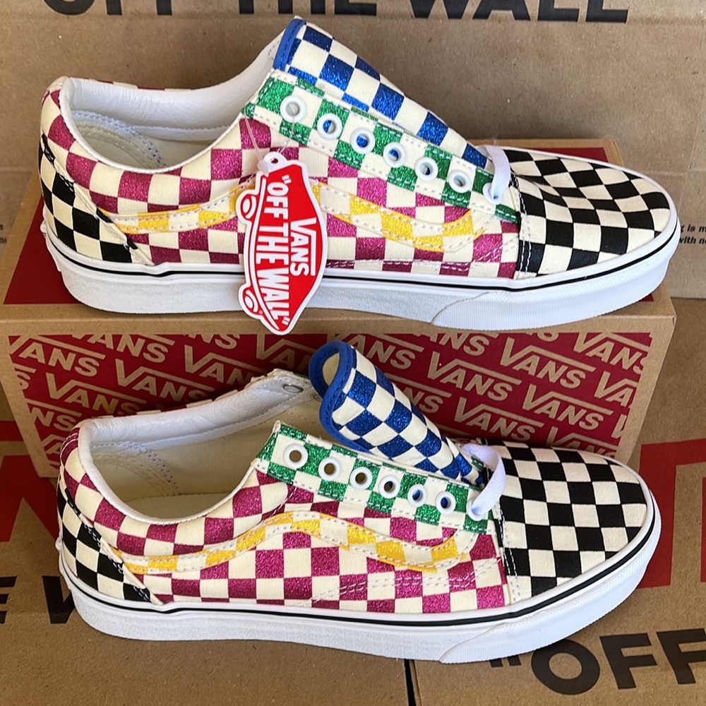 Vans Old Skool Glitter Check Multi/True White WMNS sneakers - Picture 2 of 16